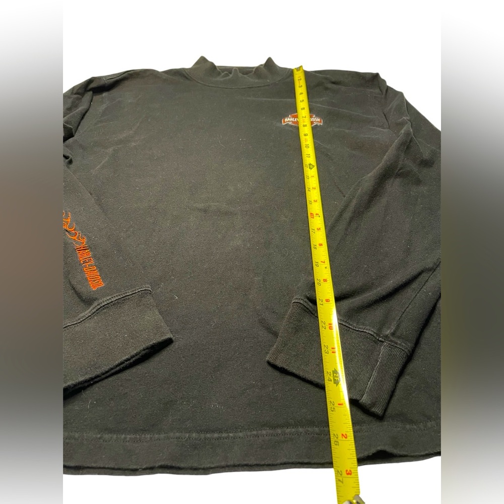 VTG Harley-Davidson mock neck long sleeve/embroidered/shirt/flame/logo size M - Picture 3 of 8